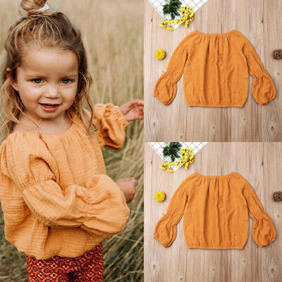 

Toddler Kids Baby Girls Clothes Long Sleeve Autumn Top T-Shirt Blouse Pullovers