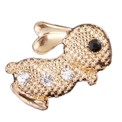 

Lovely Gold Dog Cat Rabbit Animal Crystal Rhinestone Brooch Pins Women Gift