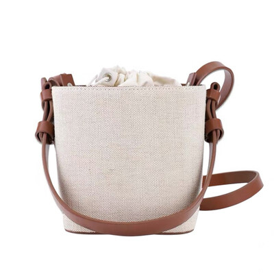 

Ladies bag new large capacity canvas bag beach bucket bag hit color single shoulder diagonal small bag