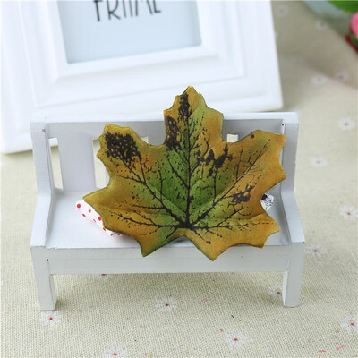 

FUNNYBUNNY 50PCS Maple Leaves Artificial Autumn Fall Leaves Multicolor Mixed Garlands Art Scrapbooking Wedding House Decorations