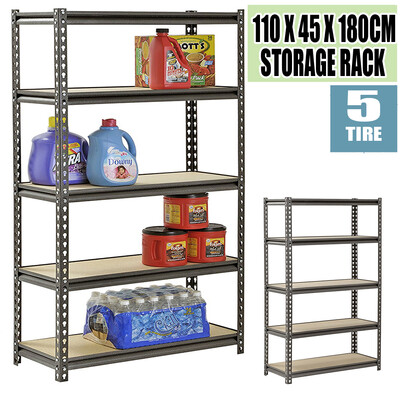 

7087" Heavy Duty 5Tier Shelf Rack Unit Storage Organizer Cabinet industrial