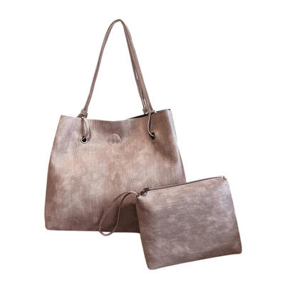 

2pcsset Women Solid Clutch Large Handbag Leather Shoulder Messenger Bags