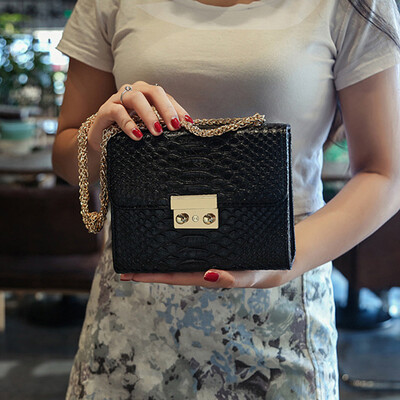 

Tailored Fashion Women Crocodile Grain Crossbody Bag Shoulder Bag Phone Coin Bag Black