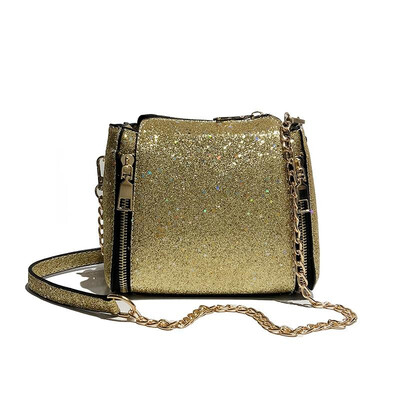 

New Fashion Women Sequined Crossbody Bag PU Leather Chain Mini Messenger Shoulder Bag Glitter Handbag
