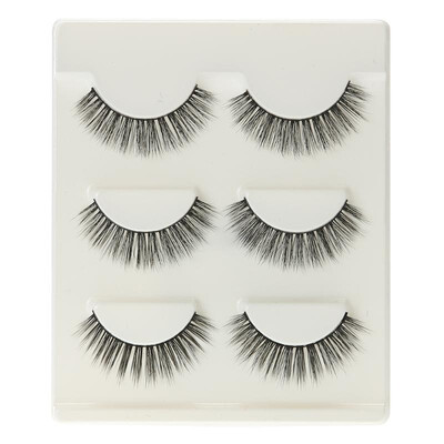 

3pcslot 100 Handmade Real Mink Fur False Eyelash 3D Strip Thick Makeup