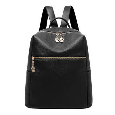 

Simple Travel Backpack Women PU Leather Student School Shoulder Handbags