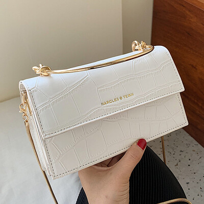 

Womens bag 2019 new fashion crocodilian chain bag mini small square bag shoulder slung handbag