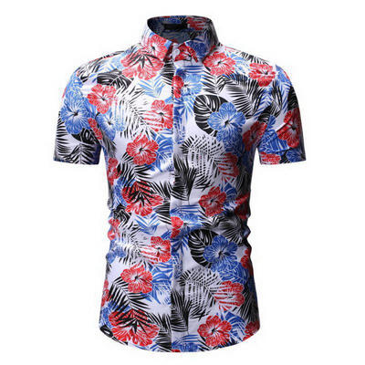 

Mens Summer Casual T-Shirts Short Sleeves Floral Print Shirt