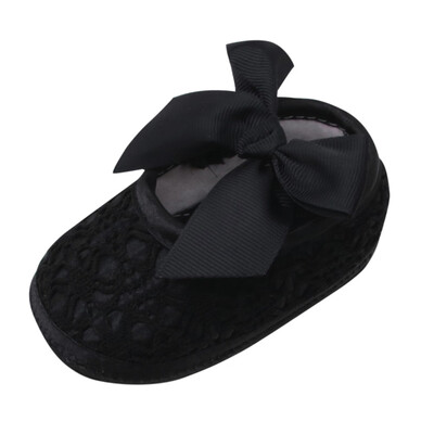 

Newborn Baby Girl Soft Shoes Soft Soled Non-slip Bowknot Footwear Crib Shoe