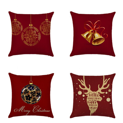 

Tailored 4pc Of Christmas Elk Pillowcase Decorative Sofa Cushion Cover 45x45cm