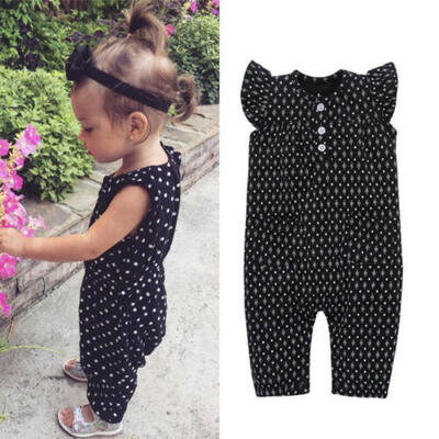 

Newborn Baby Girl Clothes Polka Dots Romper Jumpsuit Bodysuit Set Outfit