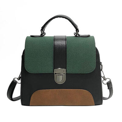 

Casual Women PU Leather Handbag Girl Patchwork Color Messenger Shoulder Bag