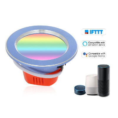 

Smart 24G WiFi LED Downlight 7W Intelligent Recessed Ceiling Lamp Dimmable RGBCW Multicolored APP Remote Voice Control Timer Sw