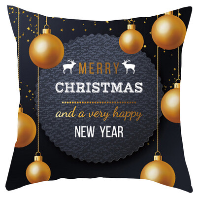

〖Follure〗Merry Christmas Short Plush Pillowcase Sofa Pad Set Home Decoration 18x18 Inch