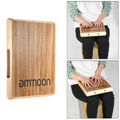 

ammoon Compact Travel Cajon Flat Hand Drum Persussion Instrument 315 245 45cm