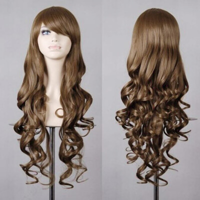 

Gobestart Women Lady Long Wavy Curly Hair Anime Cosplay Party Full Wig Wigs BW