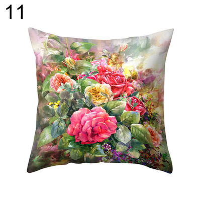 

Fresh Flower Throw Pillow Case Cushion Cover Sofa Bed Car Cafe Office Decoration