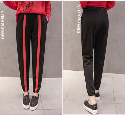 

Sporty pants schoolgirl Korean version of loose harem pants bf wind casual pants 2018 new harem pants