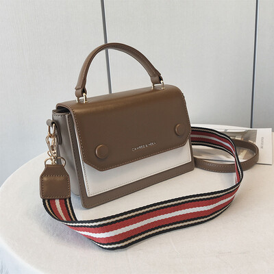 

Qiao Bani 2019 new Korean chic fashion contrast color flip handbag shoulder diagonal female bag direct sales