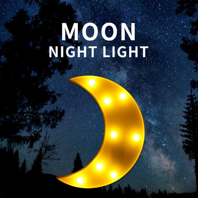 

Gobestart Lucky Decorative LED Moon Night Light Birthday Party Holiday Decoration