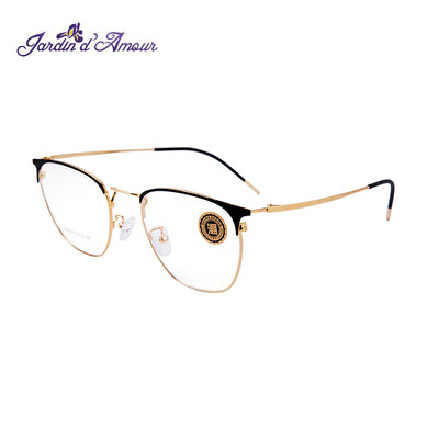 

Jardin damour JA glasses frame female myopia retro metal full frame fine mirror legs flexible glasses frame male JA3079 bright black bright gold 51