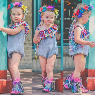Newborn Infant Baby Girl Cotton Romper Jumpsuit Bodysuit Ruffle Clothes Outfit