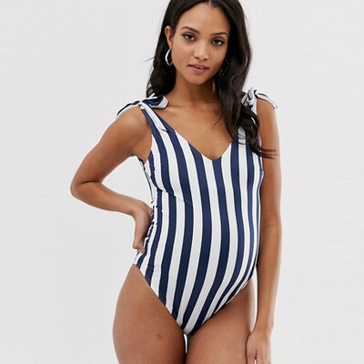 

Roseonmyhand Maternity Tankini Women Strappy Solid Swimsuit Bikinis Halter Pregnant