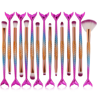 

〖Follure〗New Arrival 15Pc Mermaid Foundation Eyeshadow Contour Eye Lip Makeup Brushes Set