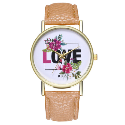 

Lady watch Airplane flying heart pattern Woman Fashion Love Leather Band Analog Quartz Round WristWatch reloj mujer relojes &Ff