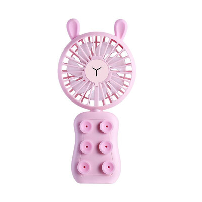 

Cartoon Folding LED Mini Fan Portable USB Mobile Phone Stand Night Light Pink&Rabbit