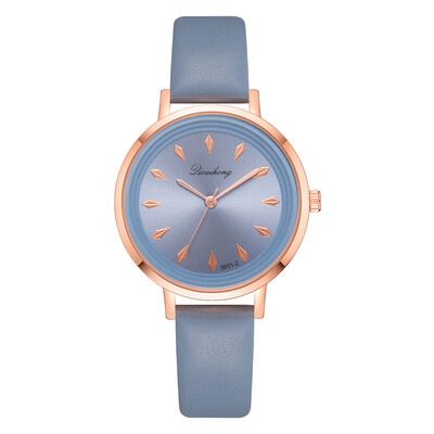 

Popular solid color student watch Korean casual simple PU leather ladies watch