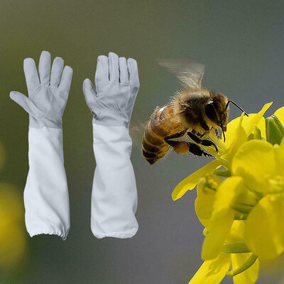 

Siaonvr Beekeeping Gloves Goatskin Bee Keeping with Vented Beekeeper Long Sleeves