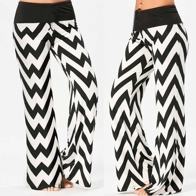 

Tailored High Waist Wave Womens Leggings Trousers Yoga Sport Print Casual Pants