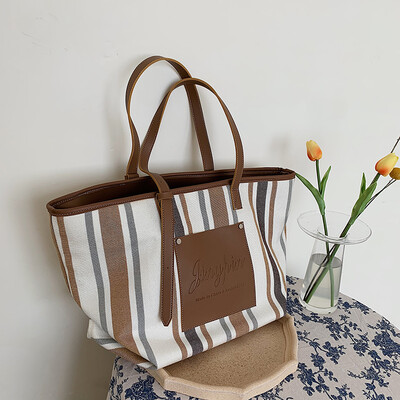 

Senior sense of foreign style womens bags retro canvas bags new 2019 large tote bag handbag shoulder bag