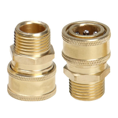 

High Pressure Water Gun Spray Connectors Garden Hose Quick Connector Heavy-duty Copper Hose Fittings 38 In Male&Female Water