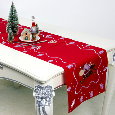 

Tailored Christmas Decoration Cloth Art Embroidery Santa Claus Table Tablecloth