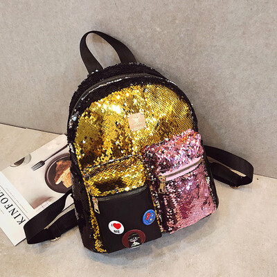 

Ins Super Fire Personality Sequin Backpack Women 2019 New Korean Fashion Red Travel Backpack Large Capacity