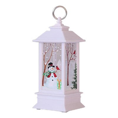 

Christmas Flame Light Led Light ElkSnowSanta Claus Pattern Home Decoration Hanging Lamp