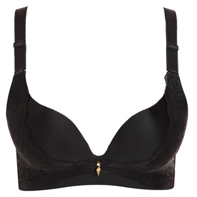 

Urban beauty no steel ring bra gathered seamless plush sexy lace bra YB6413 black 75B