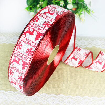 

Siaonvr Xmas Tree Decor Print Pattern Christmas Tree Imitation Linen Christmas Ribbon