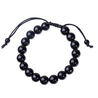 

10 mm Obsidian Fashion Retro Natural Crystal Elasticity Bracelet Weaving Beads Hand Cord Unisex Pair Jewellery