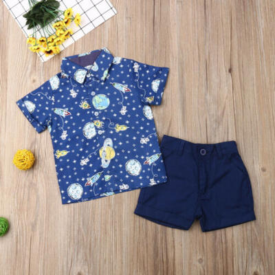 

US Stock Toddler Kids Baby Boy Gentleman Shirt TopsPants Shorts Clothes Outfits