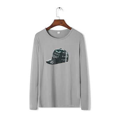 

NDQ Mens Long Sleeve T-Shirt Cotton Solid Color Spring&Autumn Bottoming Shirt 8911CT 5063