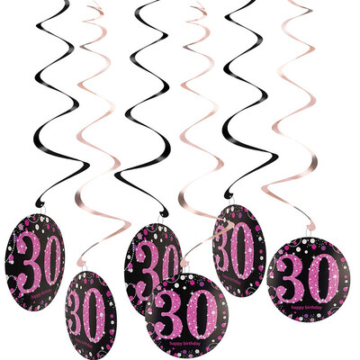 

FUNNYBUNNY 18 21 30 40 50 60 70th Birthday Party Spiral Ornaments Hanging Decoration Backdrop Curtain Wedding Backdrop