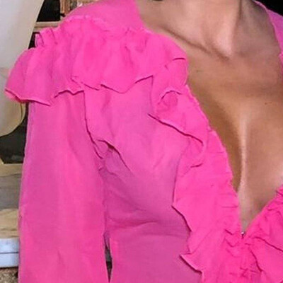 

Women Bow Tie Neck Suit Chiffon Long Sleeve Blouse Tops V-Neck OL Work Suit