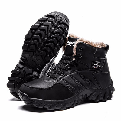 

Men Boots Big Size 39-47 Autumn Winter Ankle Boots Mens Leather Anti-slip Sneakers Lace Up Outdoor Mountain aterproof Men Shoes
