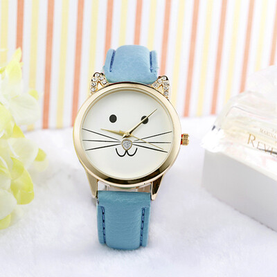

Womens Watches Best Sellers Simple Fashion Cats Face Clock Rhinestore zegarki damskie Dropshipping adorable Wrist Watch 30