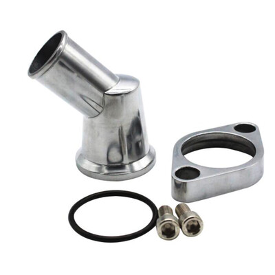 

Car Polished Aluminum 45 Degree Chrome Plated O-Ring Water Necks Replacement for Chevy SB BB 327 350 454 396 Engines