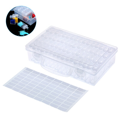 

Clear Plastic Diamond Storage Box with Compartment 112 Pack Transparent Diamond Embroidery Painting Accessory Tool Drill Jewelry B