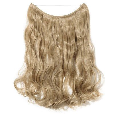 

Invisible Wire No Clips in Hair Extensions Secret Fish Line Hairpieces Silky Straight real natural Synthetic